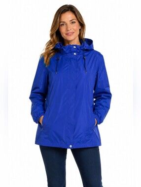 George Classics Water/Wind Resistant  Hooded Coat Periwinkle Blue S
